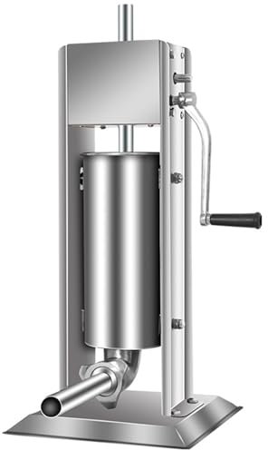 GTHTUHFD Macchina per Insaccati Manuale Verticale in Acciaio Inox da Cucina, Insaccatrice per Salsicce, con Base A Ventosa, Dotata di 6 Ugelli di Riempimento Professionali.,2L