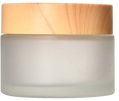 Bottiglia di vetro glassata del barattolo della crema con il coperchio del grano del legno Barattoli della lozione riutilizzabili contenitori cosmetici vuoti