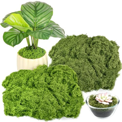 Draupnir 150g Musgo Artificial Decoracion, Musgo FalsoManualidades, Simulación de Musgos para Pared Boda Pascua Mesa Hogar Oficina Arte Paisaje Jardín Decoración (Verde Claro + Verde Oscuro)