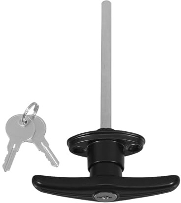 MUCKLILY Serratura Maniglia T Zincata per Porta Garage e Camper Resistente all Usura Facile da Installare Maniglia con Chiave per Serratura Esterna Adatta Ripostigli e Roulotte