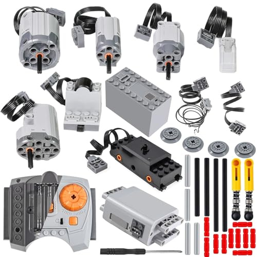 BrickBounty 36 Pcs Motor Set Power Functions, Pièces Techniques & Kit Motor pour STEM, Blocs de Construction Assemblés, DIY & MOC Kit de Contrôle de Brick
