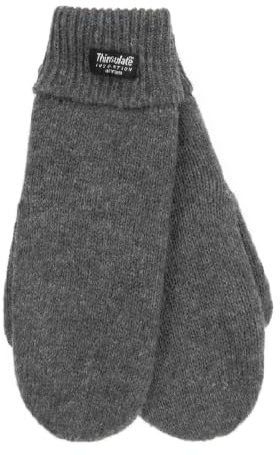 EEM dam stickade vantar med termiskt foder, varm, 100% ull