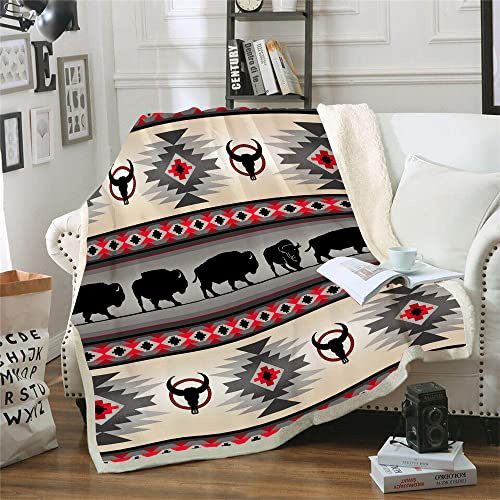 MAHOME Southwest Native American Throw Blanket, Indian Tribal Aztec Ultra Soft Cozy Blanket Geometry Pattern Travel Couch Bed Plush Blanket (51x59(130x150cm)), 51 in x 59 in (130 x 150 cm)