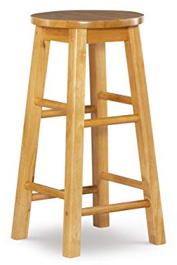 Linon Binya Natural 24 inch Seat Height Counter Stool with Round Seat