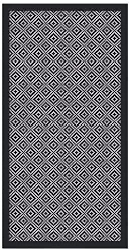 Panorama Vinylteppich - Modell Inka Schwarz 80x300 cm - Verschiedene Größen - Deko Küche, Läufer und Outdoor