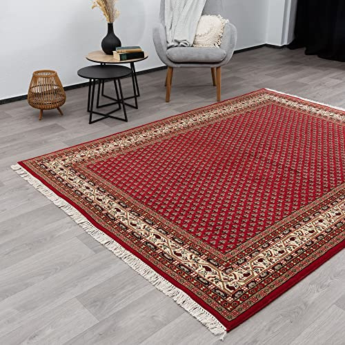 Steffensmeier Orientteppich Mir fein | Beste Schurwolle | Orientalisch | Rot, Handgeknüpft, Größe: 200x250 cm