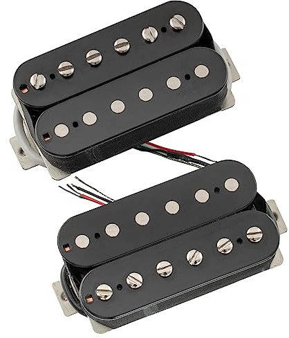 The Revival Pickups RPH1 Moderne Klassiker Alnico 2 Uncovered Humbucker Tonabnehmer Set für E-Gitarre, Schwarz