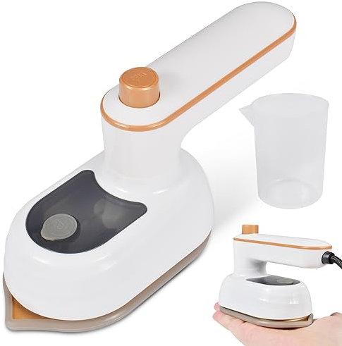 Dampfbügeleisen Mini,Faltbares Tragbares Reisebügeleisen,Keramik Antihaft Bügelsohle, Schnelles Aufheizen,Trocken und Nassbügeln Kleines Leichtes Bügeleisen Dampf für Zuhause und Unterwegs (weiß)