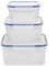 KOXXIAMOQ Obst Gemüse Aufbewahrungsbox, 6 Stk/3 Set Frischhaltedosen mit Deckel, Frischhalteboxen Kühlschrank Organizer Vorratsdosen mit Deckel 0,85L+1,75L+3,3L (blau)