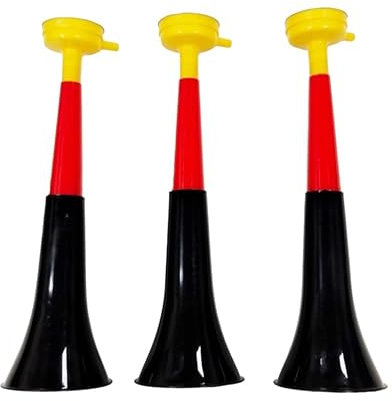 Vuvuzela Trompeten, zwei Körper, Zubehör für Fußball und Sportveranstaltungen, lauter Lufthorn für Animation, ideal für den Transport (3 Produkte, Deutschland)