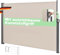 DELUKE® Seitenmarkise ausziehbar 160x300cm Blickdicht - Sichtschutz Windschutz | Markise Wandmarkise ausziehbar für Garten Balkon Terrasse Sonnenschutz UV-beständig Wasserabweisend | Beige