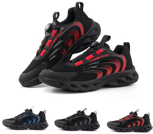 Hitmars Mens Trainers Running Shoes Men Gym Outdoor Sports Shoes Slip On Casual Comfortable Fashion Sneakers N/A1 Red UK7