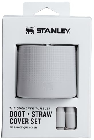 STANLEY Quencher Boot and Straw Cover Cap | Anti-Slip Silicone Protector for 40 oz Tumbler with Handle | Accessory Set for Stainless Steel Drinking Cup | Ash