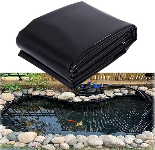 Black Pond Liner 1×1M Heavy Duty PVC Pond Cover for Outdoor Pond Fish Basin Reinforced Membrane for Koi Ponds Waterfalls Bay Pond Liner Cover for Pond.