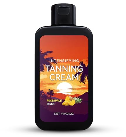 Intensifying Tanning Cream - Pineapple Bliss Scent - Sunbed Tanning Accelerator with Natural Ingredients - Sunbed Cream for Sun-Kissed Skin - Hydration & Long Lasting Tan for Indoor & Outdoor Use