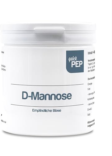 quickPEP D-Mannose Pulver hochdosiert 400g - 100% reine Mannose, Vegan, Gluten- & laktosefrei, Ohne künstliche Zusatzstoffe