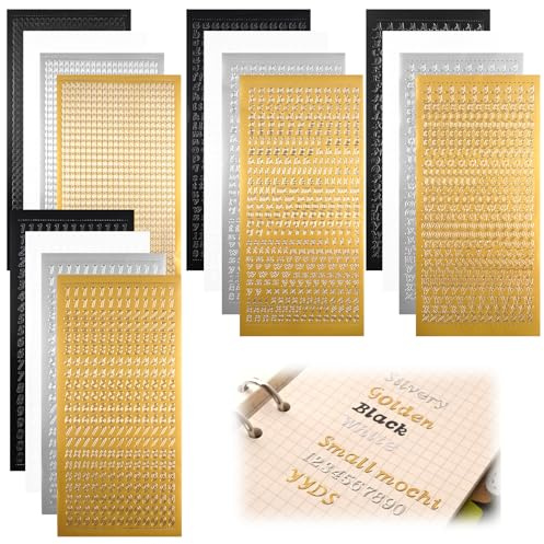 16 Hojas Letras Autoadhesivas PVC para Scrapbooking, Bullet Journal, DIY