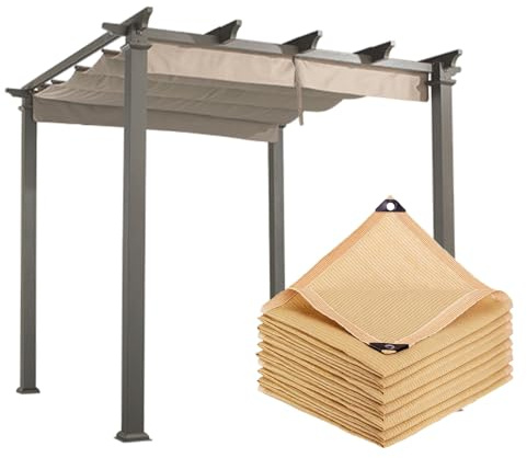 Malla Sombra Exterior Toldo Vela De Sombra Rectangular Sombreador Pergola Tela De Sombra Transpirable Y Protector Solar para Invernaderos Jardines Patios Piscinas Plantas(2x3.0m)