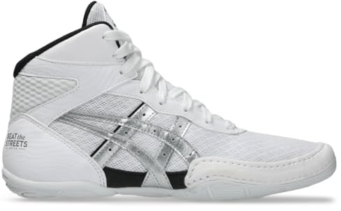ASICS Kid's Matflex 7 Grade School Wrestling Shoes, 2, White/Pure Silver