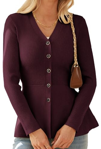 GRACE KARIN Chaqueta de punto para mujer, línea A, manga larga, cárdigan de otoño, tiempo libre, bolero, chaqueta elegante
