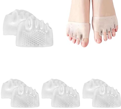 4 Pares, Separadores Dedos Pies Silicona, Corrector De Hallux Valgus, Transpirable, CóModo, Sin Olor, FáCil De Limpiar, Adecuado Para Uso Diario, Caminar O Usar Zapatos CóModos