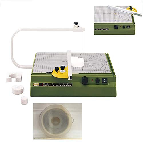 PROXXON Styroporschneider/Heißdraht-Schneidegerät THERMOCUT 230/E Set - inklusive 2-Funktionen-Anschlag mit klemmbarer Führungsschiene und 30 m Ersatz-Schneidedraht