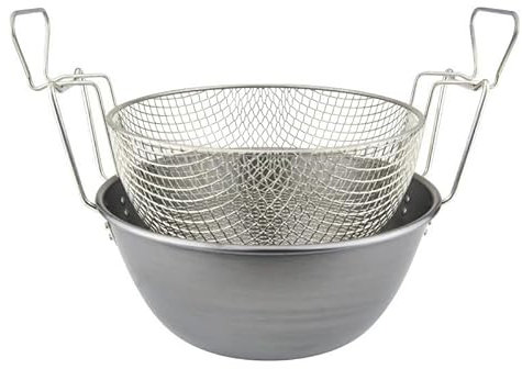 ILSA Friggitrice con Cestello, Ferro Spazzolato e Nichelato, Diametro 36 cm