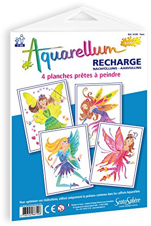 Sentosphère - RICARICA AQUARELLUM JUNIOR - FEES - Ricarica Carte Aquarellum - Kit pittura - Pittura acquarellabile magica - Dai 7 anni - Made in France