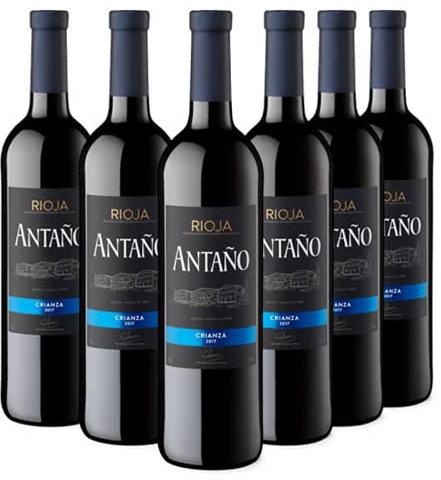 Antaño Crianza - Vino Tinto D.O Rioja - Pack de 6 Botellas x 750 ml