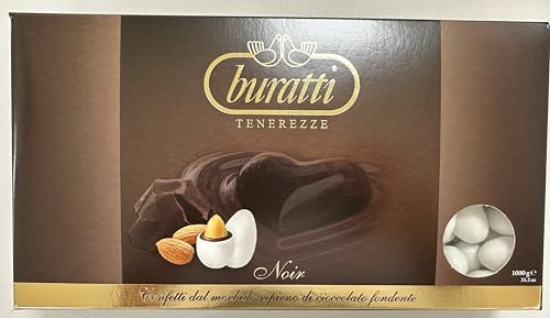 Buratti Confetti Dragées Cœur au Chocolat Extra Fondant Tendresses Noir 1 Kg