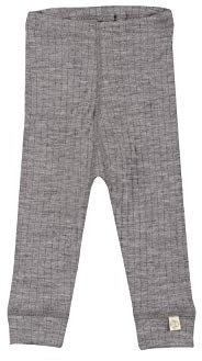 Dilling Rippstrick Leggings für Babys aus 100% Bio-Merinowolle Graumeliert 74