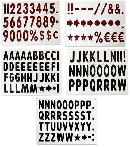 SmartSign 4 Character Height, Standard Letter & Number Kit for White Message Boards, Made in USA
