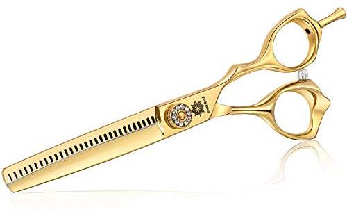Dream Reach Haarschneideschere Friseurschere Scharfe Effilierschere Haarschere Japanischer Edelstahl 440C Handarbeit zum Ausdünnen und in Form bringen Haarschnitt Geschenk Gold