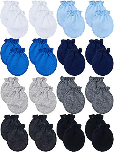 Syhood 16 Pairs Newborn Baby Mittens No Scratch Gloves Unisex Newborn Mittens for baby Boys Girls 0-6 Months (Multi-color)