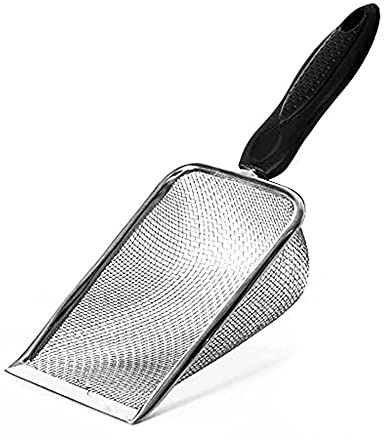 Oncpcare Small Holes Cat Litter Scoop, Durable Metal Litter Scoop for Kitty, Sifter with Deep Shovel for Cat Dog Rabbit