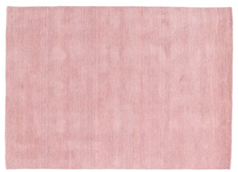 RUG PRINCE Tappeto di lana Gabbeh tinta unita 40 x 60 tessuto a mano rosa tinta unita fatto a mano camera