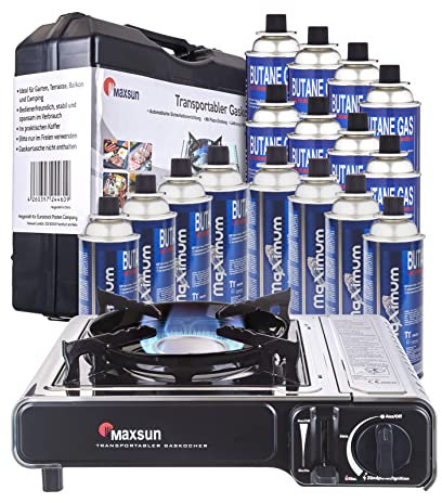 Gaskocher mit Koffer inclusive 16 Gaskartuschen