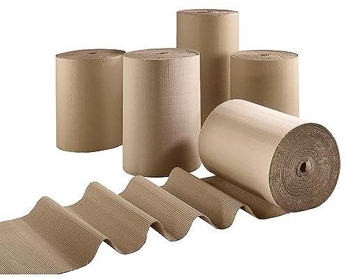 Moving Packing Shipping Protective Wrapping Paper Strong Corrugated Cardboard Rolls (600mm x 75m, 1 Roll)