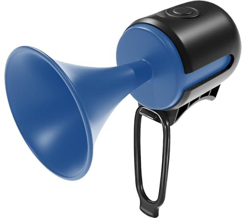 FxindX Klaxon de Vélo Puissant, Klaxon de Vélo électrique IPX4 étanche, Alarme de Vélo de Volume 120 DB, Piles Remplaçables, Sonnette de Vélo électronique pour Vélo de Course de VTT Rollor BMX (Bleu)