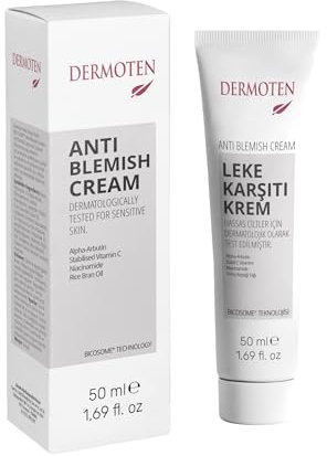 DERMOTEN Anti-Blemish & Brightening Cream, Advanced Dark Spot Corrector, Dermatologisch Getestet für Empfindliche Haut, Angereichert Mit Phytinsäure und Vitamin C, 50 ml