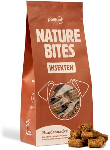 petifool Nature Bites Insetti | Snack naturale per cani | Insetti e verdure | Senza additivi artificiali | Senza cereali | 200 g | di produzione tedesca