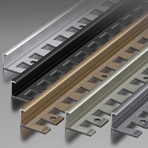 Raouoae Perfil De Transición Flexible De Aluminio Anodizado para Baldosas 90 Cm* 3 Piezas Protección De Borde Y Moldura De Baldosa para Bordes De Piso Lisos (Gold,High:18.5mm)