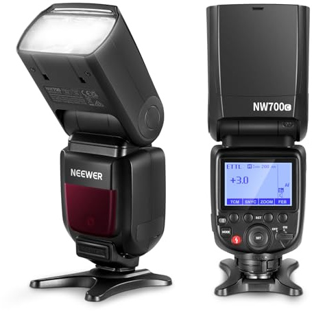 NEEWER NW700-C Flash Speedlite TTL Compatibile con Canon DSLR, Sincronizzazione ad Alta Velocità 1/8000s, Uscita 1/1-1/256, TCM,230 Flash a Piena Potenza, Riciclo Veloce 0.1-2.7s, Batterie Non Incluse