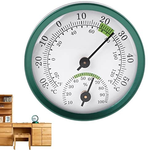 Generic Outdoor Indoor Thermometer Hygrometer | Analog Temperature Humidity Monitor Gauge | Wall Hanging Thermometer for Home