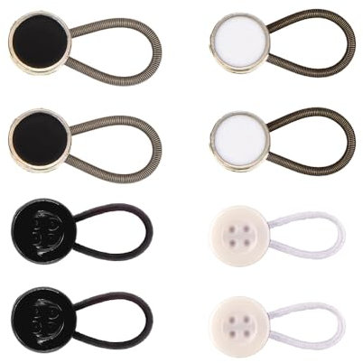 8-teiliges Knopfverlängerungs-Set für Handgelenk, Hemd, Kragen, Polo und Kleid - Schnelle und einfache Anpassung der Passform für Männer und Frauen - Keine Näharbeiten erforderlich - von Mobi Lock