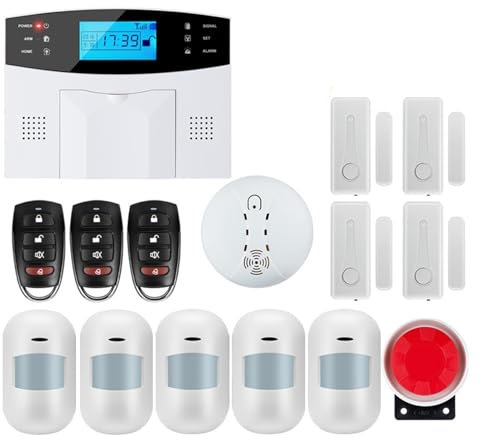Système de sécurité Domestique, Système d'alarme Domestique Intelligent GSM, Clavier LCD, télécommande, Application avec capteur de détection sans Fil 433MHz