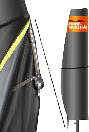 Menz Sonnenschirm Schutzhülle für 2 bis 4 m – 420D Oxford-Stoff Ampelschirm Schutzhülle, UV-beständig, Wasserdicht, Winddicht, Abdeckung für Garten, Anthrazit