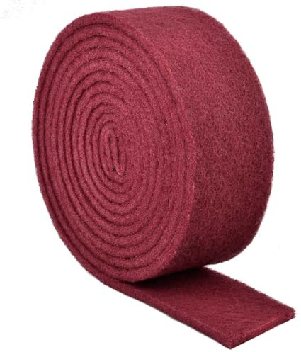 OTYMIOW Rollo de Vellón de Lija Reutilizable 5 m×10 cm Esponja de Lijado de Grano 320-400 Almohadillas de Lijado de Tela no Tejida, Almohadillas de Lijado de Tela no Tejida para Pulir Madera y Metal
