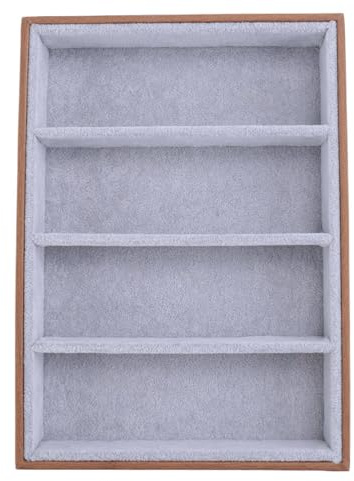 Blisfulhoks Sunglasses Display Glasses Cases 4 Grids Sunglasses Display Box Glasses Display Jewelry Organizer Tray - Brown
