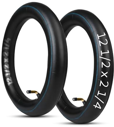 LAOYE 2-pack 30 cm slang 12 1/2 x 2 1/4 (57–203) med vinkelventil 90° 12,5 x 2,25 för barnvagnar barncykel trehjuling balanscykel innerslangar cykelslang